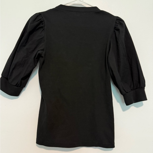 Veronica Beard Black Coralee Top Size Small  Pima Cotton Knit Shirt Blouse - Picture 6 of 6